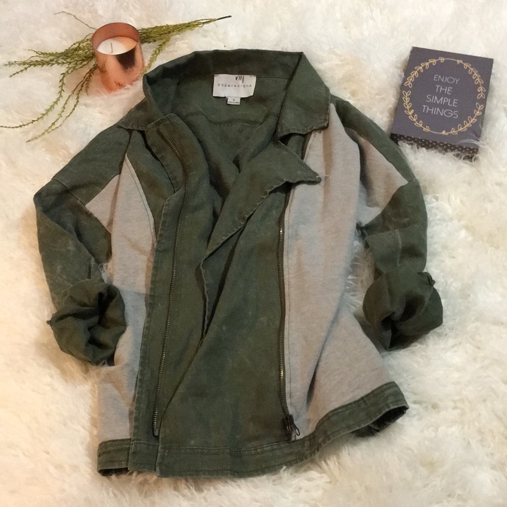 Paper crane zip up jacket